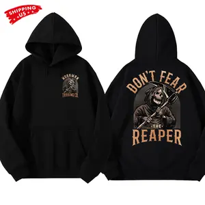 Blue Collar Reaper Hoodie, Don’t Fear The Reaper Dark Graphic Tee, Workman Trading Co Skull Work Hoodie for Mechanics & Laborers, Gift for Tough Men