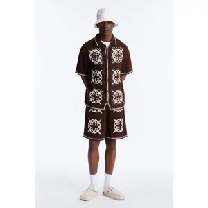 Relaxed Lido Isle Crochet Short - Brown