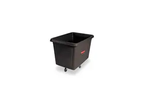 RUBBERMAID FG461900BLA Cube Truck,3/4 cu. yd.,600 lb. Cap,Black
