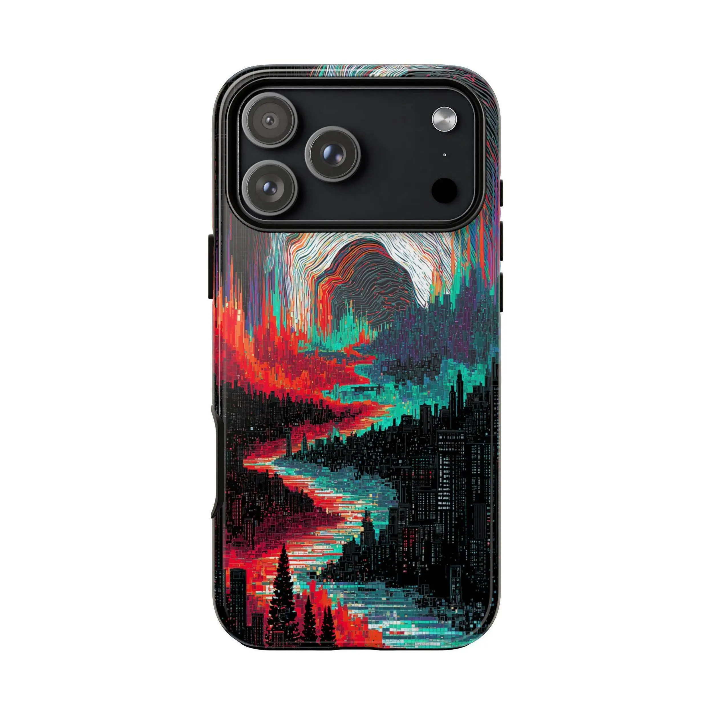 Glitch City Red Teal River Wave Phone Case for iPhone,   – Lifetime Warranty PhoneIn715