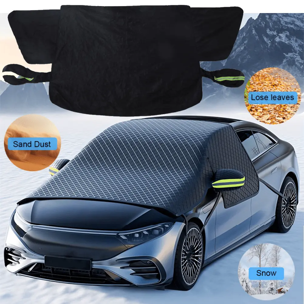 Magnetic Windshield Cover with Side & Mirror Protectors, Large Winter Snow & Ice Cover for Cars, SUVs, Frost Shield Waterproof Sunshade
