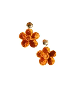 AINBO-VIDA COLLECTION MANGO ORANGE Unisex Orange Flower Earrings for Men and Women