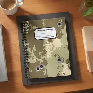 Military Army Design Composition Notebook for Adults Kids Boys Girls Teens 118 Pages College Ruled 6 x 8 Lined Paper Composition Book