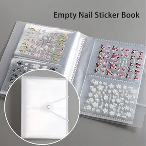 Empty Sticker Storage Album, Ideal for Nail Art Stickers and Decals, Organized Card Slides File Box, Home Beauty Essential, Also for Albums, Jewelry, Stamps