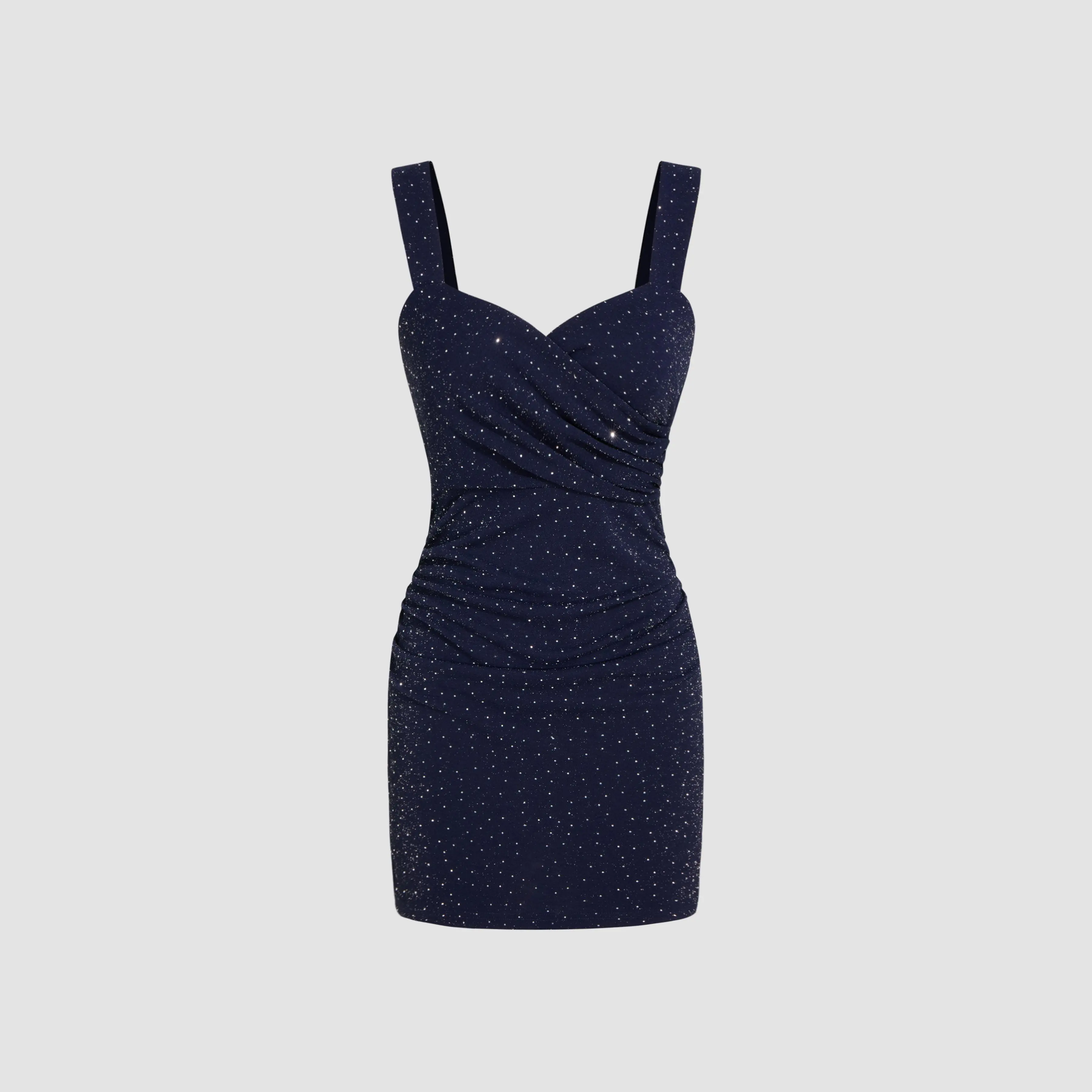 Cider [size 0-26] Sweetheart Solid Ruched Glitter Mini Dress - TikTok Shop