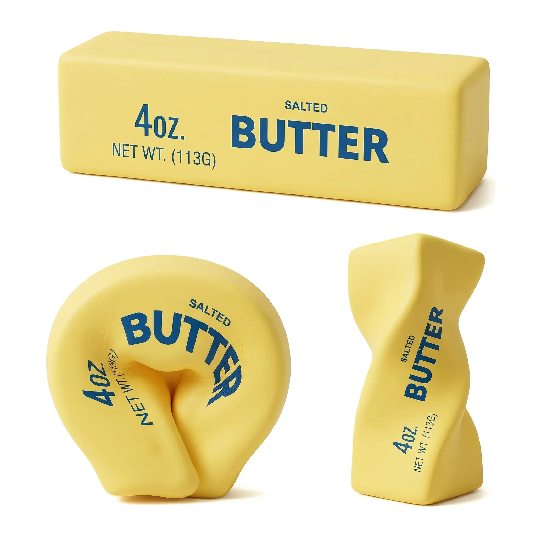 4oz Realistic Butter Stress Ball - Slow-Rising Squishy, Cream-Scented Soft Sensory Fidget Toy for Office Anxiety Relief, Children Development, Foodie Bestie Heartfelt Gift (Unisex Pocket ASMR Toy)
