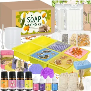 Soap Making Kit- Soap Making Kit for Adults, DIY Soap Making Supplies with Shea Butter Glycerin Melt and Pour Base,  Molds, Dried , DIY Craft for Beginners  for Women