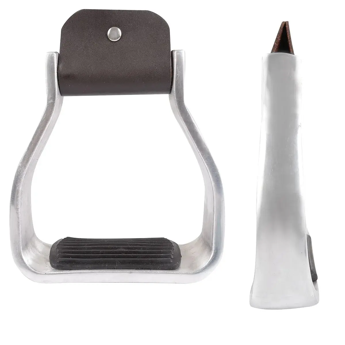Martin Saddlery Aluminum Extra Wide Horse Riding Stirrups - Rubber Tread, 2" Deep Footbed, Pair
