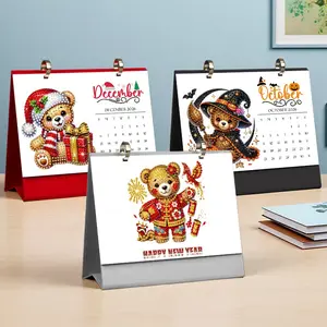 Cute Holiday Diamond Painting DIY Calendar, New Year Desk Calendar, Creative Handmade Decor, Perfect Gift for Girlfriend, Christmas Present