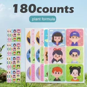 180 packs of mosquito repellent stickers with plant formula natural mosquito repellent stickers, cartoon safe skin friendly insect repellent stickers, suitable for children, outdoor camping trips, summer outdoor mosquito stickers