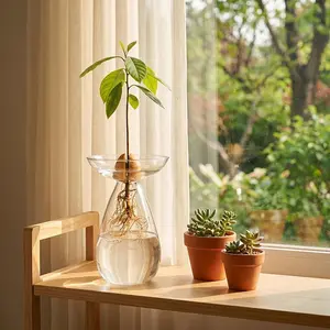 Avocado Vase, Home Decorative Vase, Transparent Glass Hydroponic Plant Container, Ideal for Greenhouse Enthusiasts, Home Decor, Window Sill Plants, Desktop Decoration