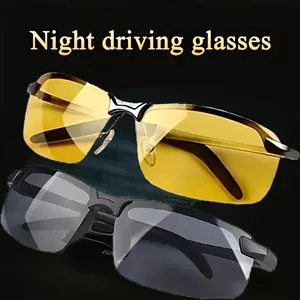4pcs/2pcs Day & Night Vision Driving Glasses, Ultra Light Fashion Glasses, Yellow Gray Sports Fashion Glasses for Cycling Fishing Hiking & Outdoor Activities, Comfortable Fit for Travel & Casual, Fashion Glasses for Men Women, Gift Idea for