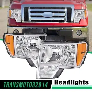 2pcs Headlights Headlamps Head Lamps Fit for 09-14 Ford F150 F-150 Replacement