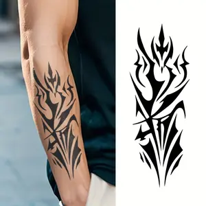 6 Temporary Stickers with 3 Items & 3 Random Designs  Geometric Mechanical Totem Herbal Temporary Tattoo Sticker, Waterproof Semi-Permanent Simulation Male and Female Arm Tattoo Fake Tattoo tiktokshopspringglowup