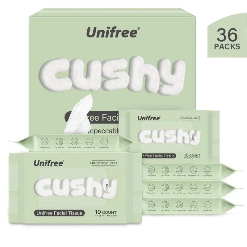 Unifree Face Towels On-the-Go Convenient Pack, 10 Ct/Bag 36 Bags Value Pack Disposable Face Towelette, Dry Wipes Skincare Comfort