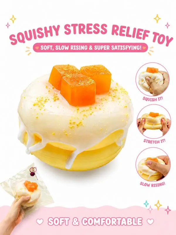 Realistic Cake Squishy — Creamy Sticky Slow Rising Stress Toy, Satisfying ASMR Fidget for Anxiety Relief