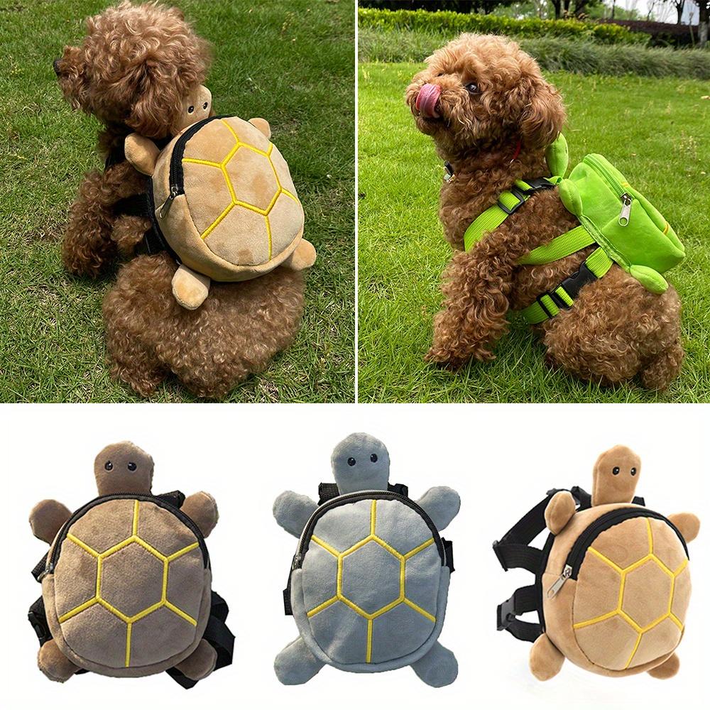 Dog Backpack Harness No‑Pull with D‑Ring for Small Medium Dogs Cute Turtle Shape Adjustable Pet Backpack for Travel Camping Hiking