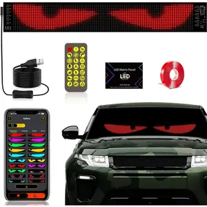 Devil's Eye:23.42"x4.72" Programmable ojos led para carro Windshield Display for Sedans, SUVs & Medium  - USB- LED Matrix Panel, Remote/App Control, Custom
