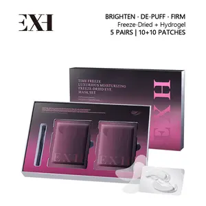 EXH Freeze-Dried Eye Mask – Hydrating & Brightening Gel Patches with Collagen, Niacinamide & Hyaluronic Acid for Dark Circles, Puffiness & Fine Lines-A1