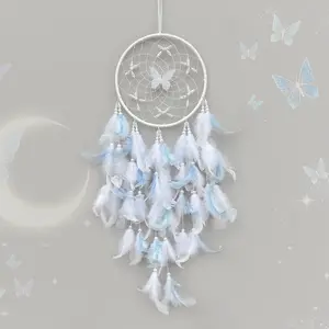 Butterfly Crystal Dreamcatcher, Handmade Wind Chime Hanging Decor, Feather Dreamcatcher, Creative Birthday Gift, Room Decoration, Wall Hanging Decor