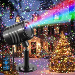 Outdoor Christmas Laser Projector Light RGB 3 Colors Moving Firefly Star Laser Lights IP65 Waterproof for Garden Yard Holiday Party Christmas Halloween New Year Decor Gift