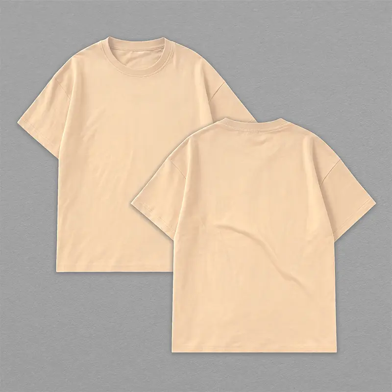 Oversized Cotton T-Shirt – Blank Heavyweight Crewneck Tee, Available in Beige, Black, Grey, Unisex Streetwear Basic