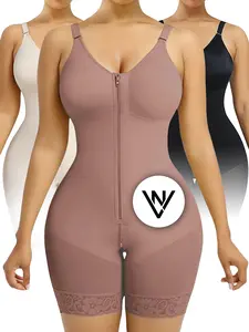 VN Women’s Fajas Colombianas Shapewear Tummy Control Butt Lifter Shaper with Zipper Crotch Detachable Shoulder Strap