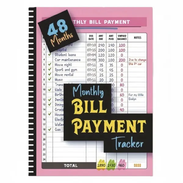 Bill Payment Tracker – Paperback with 960 Records for 4 Years, Bank Account Log, Debt Payoff Planner & Expense Tracker, Durable Bound Notebook for Monthly Budgeting and Financial Overview