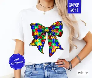 Autism Awareness Bow Shirt, Autism Mom Tshirt