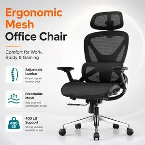 Ergonomic Office Chair | Breathable Mesh Desk Chair for WFH & Gaming - Lumbar Support, 400lb Capacity