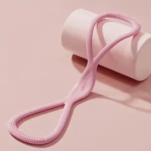Figure 8 Fitness Resistance Band Pink Elastic Rope for Back Arm Training Yoga Pilates Stretching Exercise Equipment