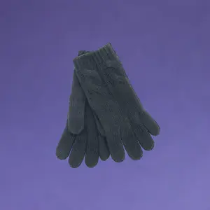 Cashmere Tech Gloves - Green, Knit Design, Comfortable Fit, Ideal for Tech Use