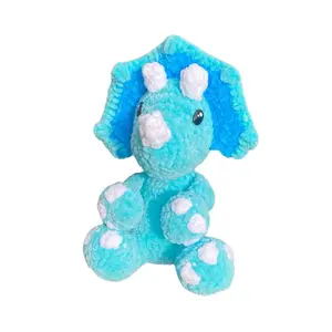 Crochet Blueberry Triceratops Plushy / Amigurumis. Perfect for gifting and decor!