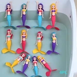 4-Pack Rotating Mermaid Dive Toys, Free-Spinning Underwater Floaters, Perfect for Parties, Pool, Beach, Birthday Gifts, Unisex