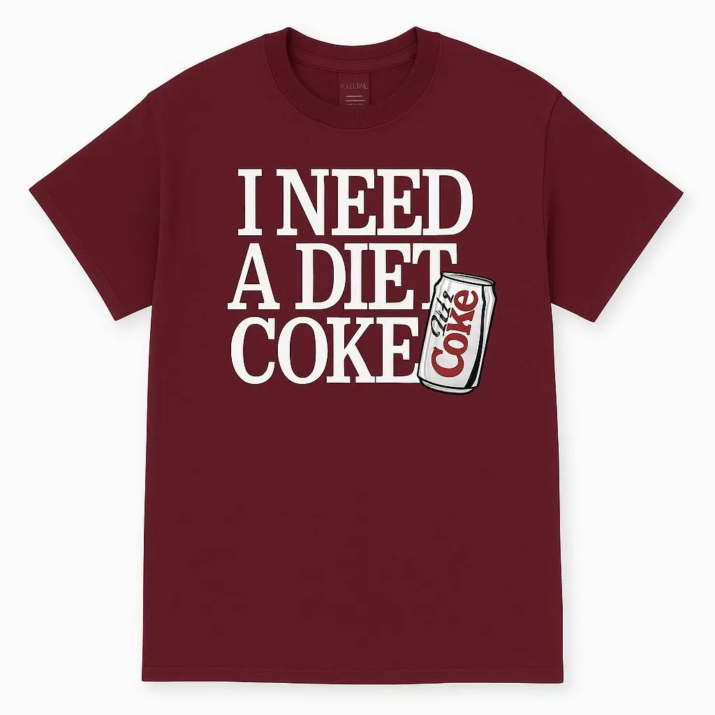 Women's Letter Print Diet Coke T-Shirt - Soda Lover Tops for Women