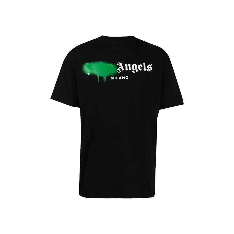 Palm Angels Milano Sprayed Logo T-shirt Black (men) by StockX