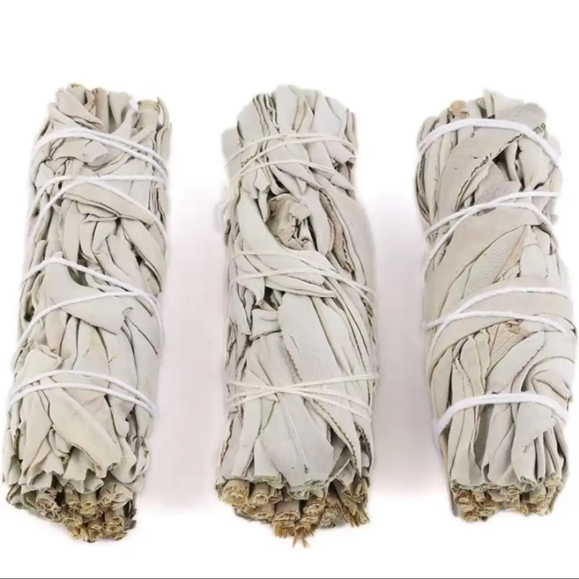 3pc 4" inch California White Sage Smudge Sticks - Stress Relief Dried Sage Incense Sticks - Burning Sage Sticks Bundle for Cleansing House Negative Energy - Hand Wrapped White Sage Incense Sticks - 3pk Scent Perfume Fragrance Scented Aroma Light