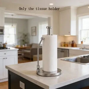 1pc Paper Towel Holder Stand, Thickened Vertical Roll Dispenser, Creative Kitchen Paper Towel Rack, No Drilling Required, Storage Organizer