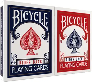 Standard Poker Size Playing Cards Deck, Red & Blue (2 Pack), Classic Cards for Poker, Blackjack, Family Game Night & Card Games