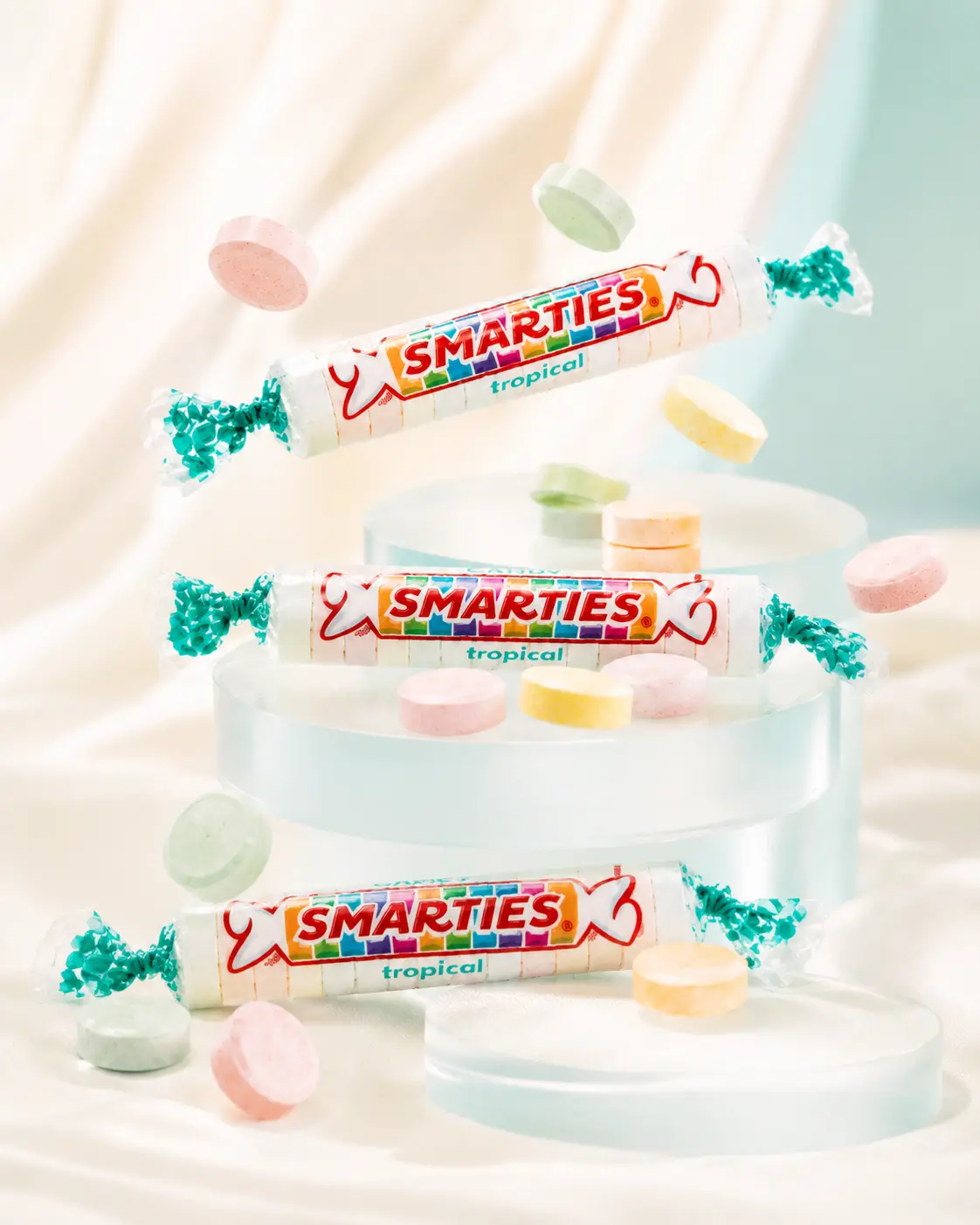 Smarties Tropical Flavor Candy – Sweet & Tangy Fruity Candy Rolls