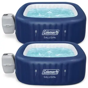 Coleman Atlantis AirJet Square Inflatable Hot Tub with EnergySense Cover, 2 Pack