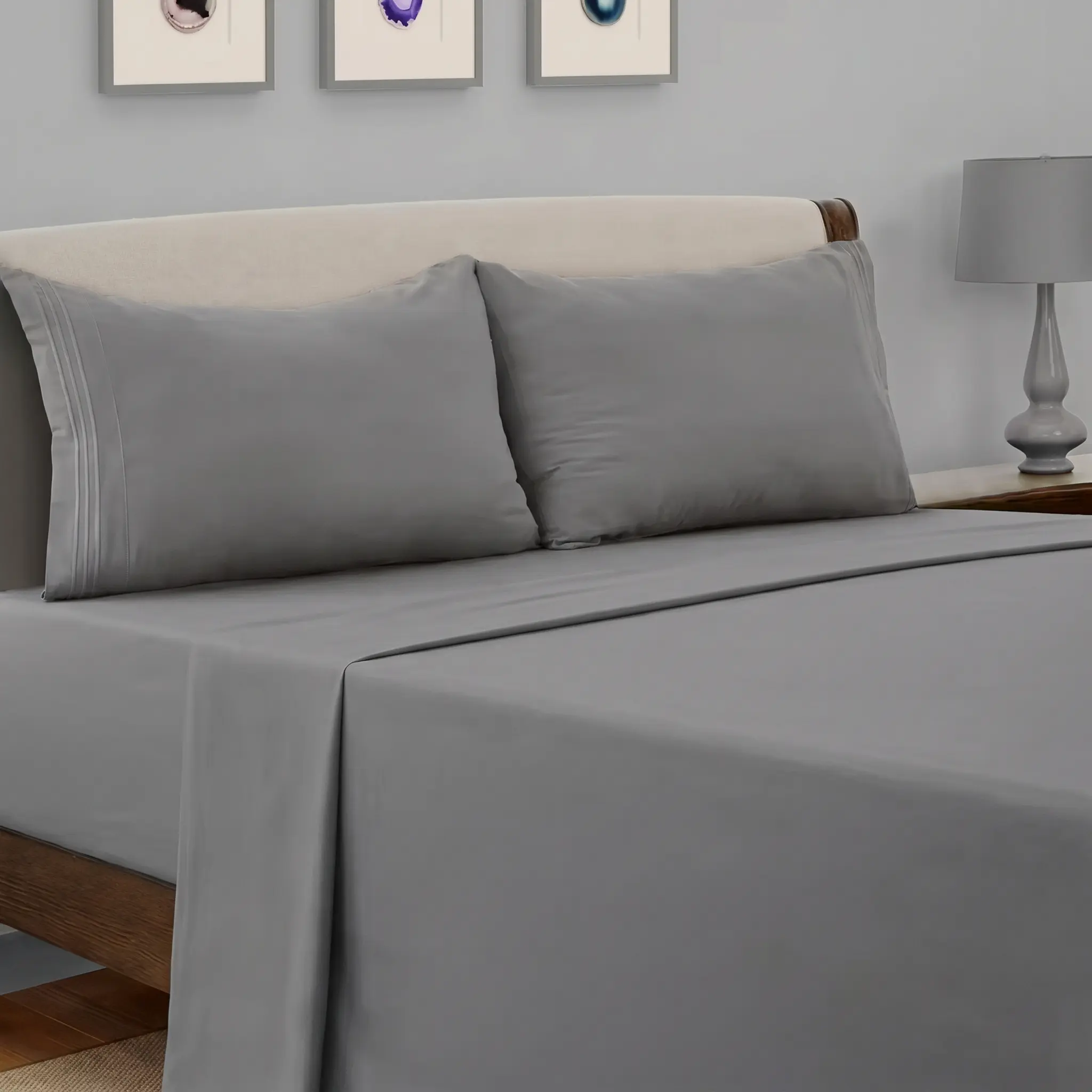 Solid Color Microfiber Sheet Set - 16 Inch Deep Pocket, Soft & Breathable, Machine Washable - Fits Queen/King/Cal King/Full/Double Bed Sizes