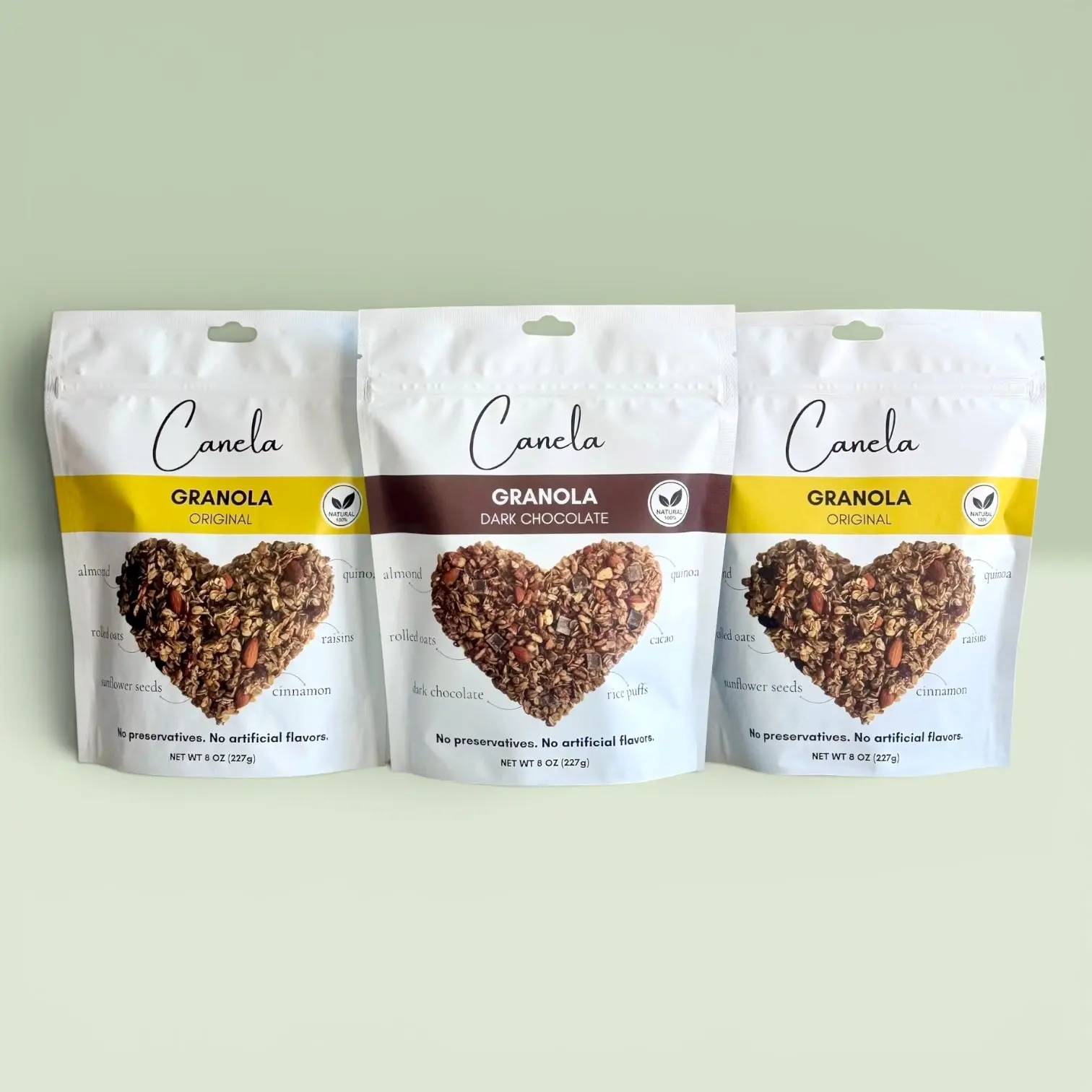 3-Pack Granola Combo: 2 Original + 1 Dark Chocolate | Natural, Artisan & Crunchy | healthy | organic