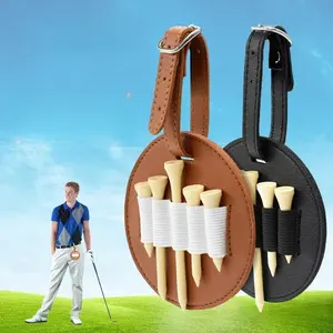 Golf Stud Insert Bag Outdoor Waist Hanging Leather Golf Stud Storage Bag