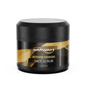 OMWAH Activated Charcoal Face Scrub - Microdermabrasion Mens Facial Scrub, Face Scrub Exfoliating (4.23oz)