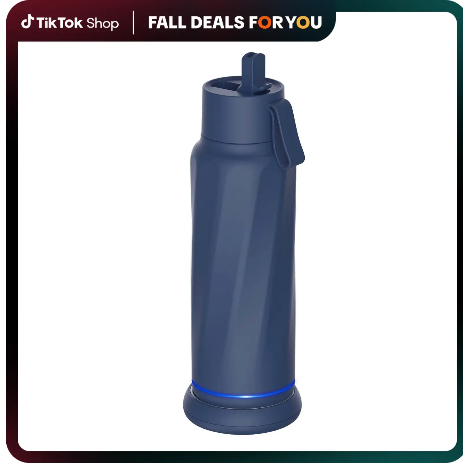 WaterH Vita -18 oz Insulated Smart Water Bottle, Intake Tracker, LED Reminder, BPA Free, Vacuum Stainless Steel Thermos (Flip Lid + Straw), Portable T