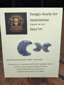 Crescent Moon - Grape Agate - Design-Ready Set