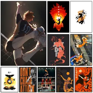 Japanese Anime Haikyuu Wall Decor Canvas Poster Sticky Wall Art Printing Waterproof Modern Aesthetic Home Living Bedroom Decor Trendy Room Decoration Gift Durable High Quality