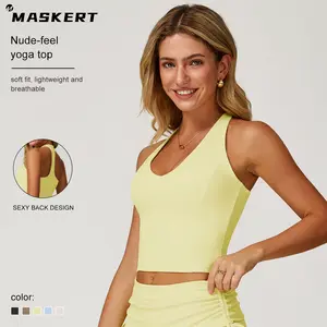 MASKERT Women's Sports Tank Tops - Nude-Feel, Breathable, Skin-Friendly, Comfortable for Home & Commuting