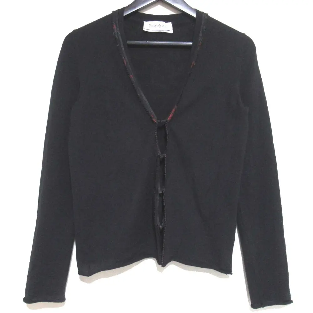Pre-owned Yves Saint Laurent Wool Small Leather Goods Knit Cardigan